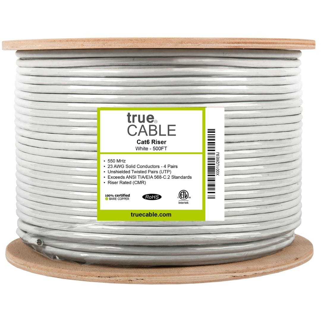 Cat6 Riser Ethernet Cable - White (Per Ft)